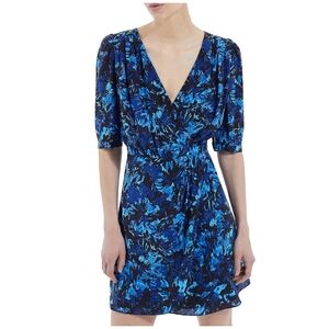 The Koops Silk Faux Wrap Dress In Firework Print